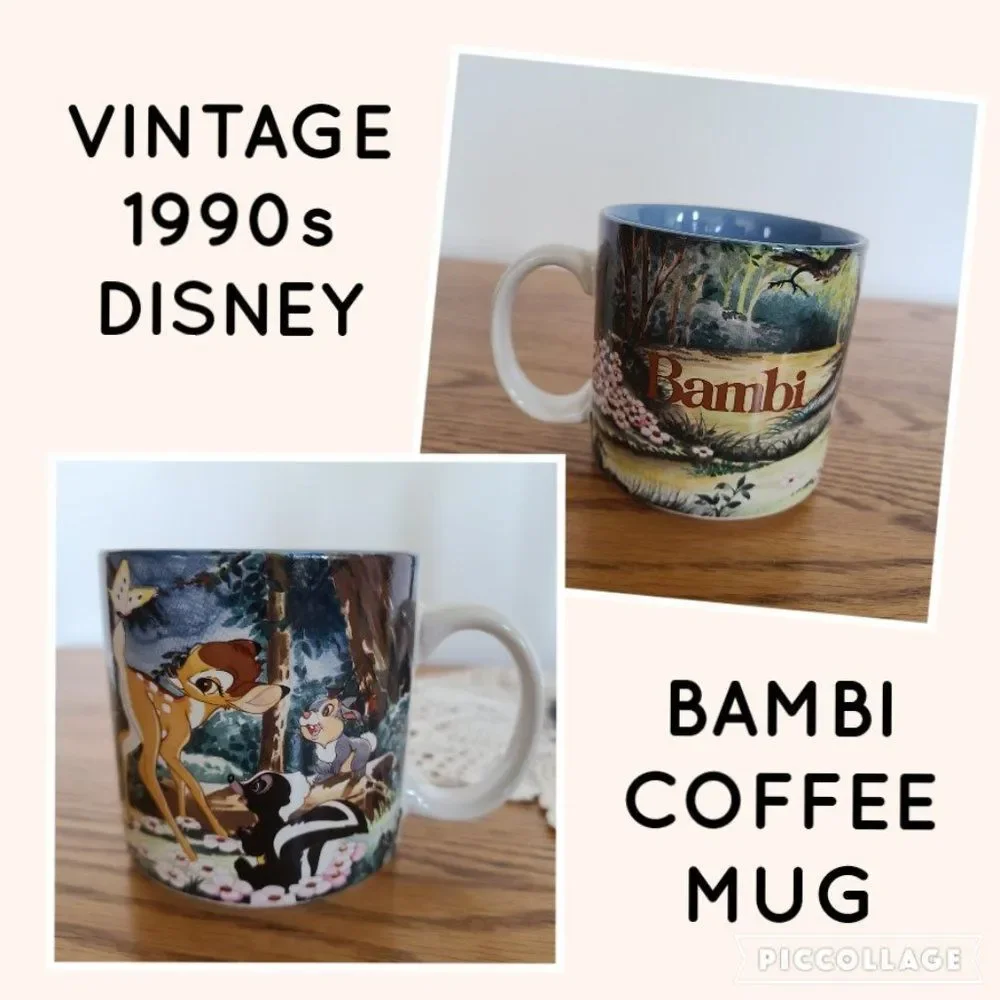 Vintage Disney Store Bambi Thumper Flower Coffee Mug Cup 12 Ounce EUC